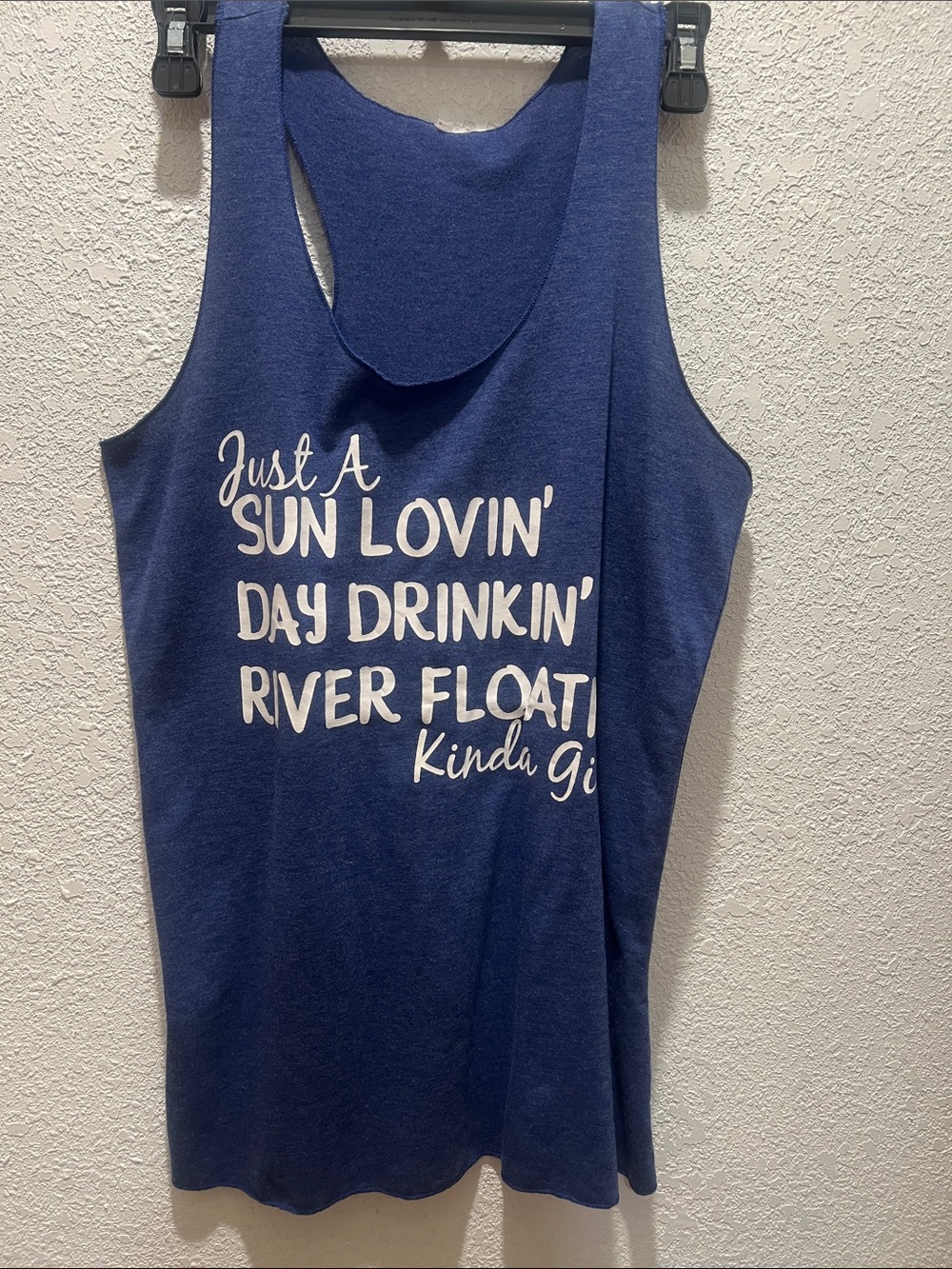 Navy Graphic Tank Top - "Sun Lovin' Day Drinkin' River Float"
